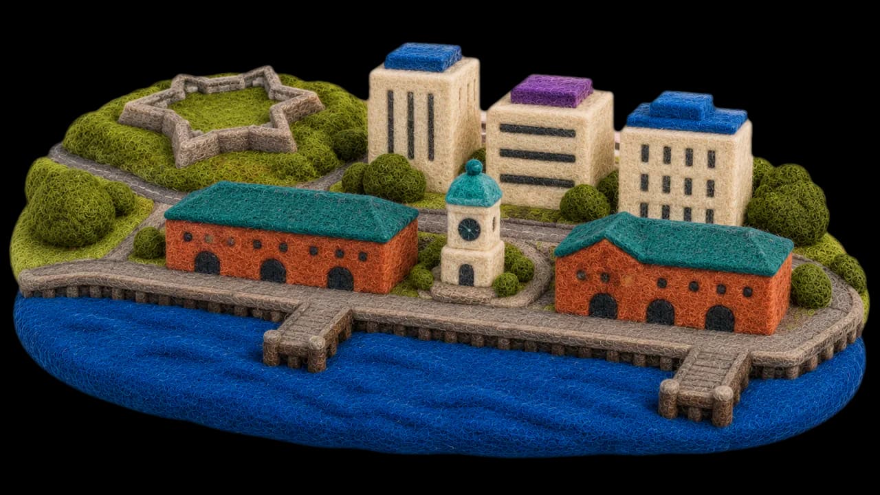 Felt city illustration for Halifax, Nova Scotia
